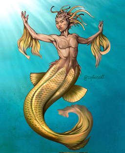 4_fingers brown_eyes female fingers front_view looking_at_viewer mouth_closed pose pseudo_hair pupils scales simple_background solo split_form teal_background tentacle_hair tentacles twitter_handle white_sclera yellow_body yellow_scales christopher_stoll aquatic humanoid_merfolk merfolk 2023 digital_drawing_(artwork) digital_media_(artwork) full-length_portrait hi_res portrait