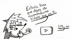 anthro dialogue eyewear living_image male simple_background solo speech_bubble text el_senor_erizo youtube erizo eulipotyphlan hedgehog mammal hi_res monochrome spanish_text translated