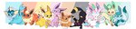 2_tails ambiguous_gender angry anus blue_body bow_ribbon digitigrade feral fish_tail fluffy fluffy_tail fur group kiss_mark lying multi_tail on_front pawpads sitting standing stretching tail tongue tongue_out wide_image x_anus orcakingu nintendo pokemon eevee eeveelution espeon flareon generation_1_pokemon generation_2_pokemon generation_4_pokemon generation_6_pokemon glaceon jolteon leafeon pokemon_(species) sylveon umbreon vaporeon absurd_res colored digital_drawing_(artwork) digital_media_(artwork) hi_res long_image signature