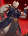 anthro big_muscles big_pecs big_penis clothed clothed_male clothing foreskin front_view genitals half-erect huge_penis humanoid_genitalia humanoid_penis licking licking_lips looking_at_viewer looking_down looking_down_at_viewer low-angle_view male muscular muscular_anthro muscular_male pecs penis red_eyes red_sky robe sky solo tail thick_penis tongue tongue_out kult2k baldur's_gate baldur's_gate_3 dungeons_and_dragons hasbro larian_studios wizards_of_the_coast the_dark_urge_(baldur's_gate) dragonborn_(dnd) scalie absurd_res hi_res