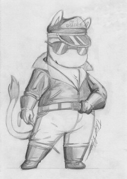 anthro bottomwear clothing jacket leather leather_clothing leather_jacket leather_topwear male pants simple_background smile solo topwear white_background white_body rotten_owl the_moomins tom_of_finland mammal moomin absurd_res graphite_(artwork) greyscale hi_res monochrome traditional_media_(artwork)