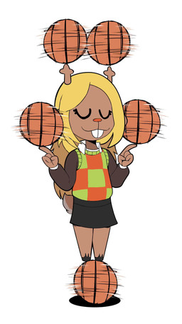 anthro ball basketball basketball_(ball) female slur solo spinning iluvrabbitz n.c._mentis deltarune undertale_(series) noelle_holiday deer mammal 9:16 animated english_audio hi_res meme short_playtime sound video