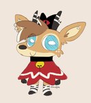 ambiguous_gender anthro antlers bell bell_collar black_antlers black_collar black_hooves black_nose blue_eyes broken_antler brown_body brown_fur brown_hair brown_inner_ear_fluff cape chibi clothed clothing collar cosplay ear_piercing ear_ring fur hair hooves horizontal_pupils horn inner_ear_fluff jingle_bell jingle_bell_collar looking_at_viewer piercing plantigrade pupils red_cape red_clothing ring_piercing simple_background smile smiling_at_viewer snout solo tan_background tan_body tan_fur tan_inner_ear tuft white_pupils cloudpie conditional_dnp cult_of_the_lamb massive_monster_(studio) lamb_(cult_of_the_lamb) red_crown_(cult_of_the_lamb) cervine chital deer mammal 2025 colored_sketch digital_media_(artwork) flat_colors full-length_portrait hi_res krita_(artwork) portrait sketch nonbinary_(lore) trans_(lore)