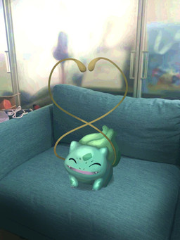 ambiguous_gender claws eyes_closed fangs feral furniture happy open_mouth sofa solo teal_body teeth tongue watawatakuro nintendo pokemon bulbasaur generation_1_pokemon pokemon_(species) 2025 3:4 hi_res