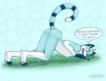 antennae_(anatomy) anthro ass_up big_butt blue_eyes blue_hair butt dialogue feet female fur hair heart_symbol multicolored_body multicolored_fur nude oblivious plant presenting raised_tail simple_background smile solo tail text unaware unaware_tease white_body white_fur wide_eyed solarlewds felinia rainy_(felinia) arthropod beetle cucujoid domestic_cat elemental_creature felid feline felis flora_fauna insect ladybug mammal digital_media_(artwork) english_text hi_res