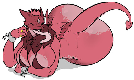all_fours anthro big_breasts big_butt bikini biped bound breasts broken_chain butt chain chained chest_tuft clothing crown cuff_(restraint) female headgear huge_breasts jewelry long_tongue looking_at_viewer lying membrane_(anatomy) membranous_wings naughty_face non-mammal_breasts on_front one_eye_closed princess restraints royalty seductive shackles side_boob simple_background small_waist solo submissive submissive_female swimwear tail teeth thick_thighs tongue tongue_out tuft two-piece_swimsuit wings efrejok efrejokslair mythology towergirls dragon_princess dragon mythological_creature mythological_scalie reptile scalie 5:3 colored