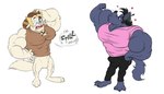 biceps big_muscles bulge clothing duo flexing heart_symbol huge_muscles hyper hyper_muscles kissing male muscular muscular_male sleeveless_clothing sleeves rubberskunktoo don_bluth rock-a-doodle soyuzmultfilm well_just_you_wait! edmond_(rock-a-doodle) volk_(wjyw) canid canine canis domestic_cat felid feline felis mammal wolf 2013