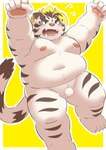 anthro balls belly big_belly blush flaccid foreskin genitals humanoid_genitalia humanoid_hands humanoid_penis kemono male moobs navel nipples overweight overweight_male penis simple_background small_penis solo ptcmtr lifewonders tokyo_afterschool_summoners licho_(tas) felid mammal pantherine tiger 2021 absurd_res hi_res