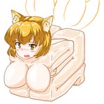 blonde_hair boxification breasts butt cute_fangs fangs featureless_breasts female hair inner_ear_fluff looking_at_viewer malleable_body nude open_mouth simple_background solo tan_inner_ear_fluff teeth tuft what white_background tagumi animal_humanoid cat_humanoid felid felid_humanoid feline feline_humanoid humanoid mammal mammal_humanoid 2022