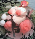 anthro anthrofied areola belly big_belly big_breasts big_tail blush blush_lines bodily_fluids breasts duo egg female female_anthro female_on_human genitals hair huge_breasts huge_thighs human_on_anthro interspecies larger_anthro larger_female macro male male/female male_human male_on_anthro multicolored_body nipples outside overweight overweight_anthro overweight_female pink_body pink_hair pregnant pussy red_eyes size_difference smaller_human smaller_male smile sweat tail thick_thighs tongue tongue_out white_body utterangle miss_kobayashi's_dragon_maid mythology ilulu taketo_aida dragon human mammal mythological_creature mythological_scalie scalie hi_res