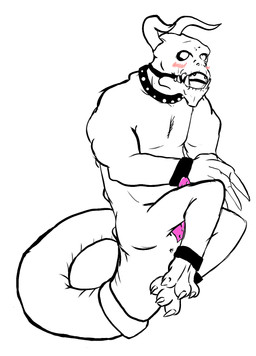 anus bdsm bondage bound erection feral frill_(anatomy) genitals knot male membrane_(anatomy) membranous_frill multi_genitalia multi_knot nude penis simple_background solo studs submissive submissive_male tail white_background ask-a-deathclaw_(artist) fallout microsoft deathclaw scalie 2015 hi_res unavailable_at_source
