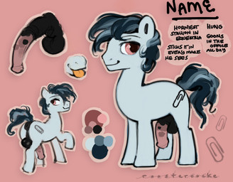 animal_genitalia animal_penis anus blep equine_anus equine_genitalia equine_penis erection feral flared_penis genitals male medial_ring penis puffy_anus solo text tongue tongue_out roostercocke hasbro my_little_pony fan_character earth_pony equid equine horse mammal pony english_text hi_res model_sheet