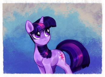 abstract_background female feral frown fur glistening glistening_body glistening_fur grumpy hair horn long_hair solo suniscathorsis friendship_is_magic hasbro my_little_pony mythology twilight_sparkle_(mlp) equid equine mammal mythological_creature mythological_equine unicorn hi_res