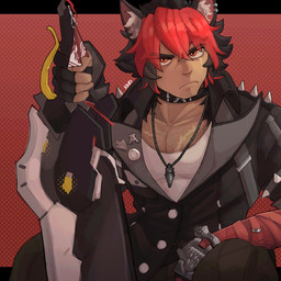 choker clothing facial_scar greatsword hair jacket jewelry male melee_weapon muscular muscular_male necklace red_eyes red_hair scar solo sword topwear weapon kazimirdraco mihoyo zenless_zone_zero komano_manato animal_humanoid canid canid_humanoid canine canine_humanoid dog_humanoid humanoid mammal mammal_humanoid 1:1 hi_res