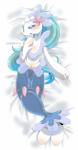 blush female genitals looking_at_viewer lying navel on_back open_mouth plump_labia pussy solo re1o nintendo pokemon generation_7_pokemon marine pokemon_(species) primarina 2016 absurd_res hi_res restricted_palette