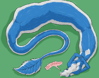 anthro anthro_pred anus apode belly big_belly blue_body blue_fur burping female female_anthro female_pred fully_inside fur genitals green_background legless lying nude nude_female on_back serpentine serpentine_vore simple_background solo tail tail_tuft tuft vore vulva whiskers white_body white_fur strega uvuzi draconcopode hybrid mammal mephitid naga skunk hi_res