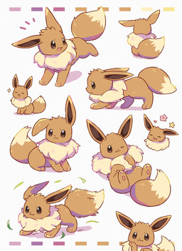 :3 ambiguous_gender arm_support brown_body brown_eyes brown_fur emanata eyes_closed feral flower_symbol fur heart_symbol leaf leaning_on_elbow looking_at_viewer lying on_back one_eye_closed open_mouth pawpads paws simple_background sitting solo sparkles star_symbol tail wind nekogyo122 nintendo pokemon eevee generation_1_pokemon pokemon_(species) 2023 absurd_res hi_res