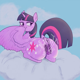 animal_genitalia animal_vulva anus bodily_fluids butt cloud equine_genitalia equine_vulva female genital_fluids genitals hair hairy_vulva horn looking_back puffy_anus purple_body purple_eyes purple_hair smile smirk solo tail vulva wings alterfur21 friendship_is_magic hasbro my_little_pony mythology twilight_sparkle_(mlp) equid equine horse mammal mythological_creature mythological_equine pegasus pony unicorn winged_unicorn 1:1 hi_res