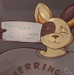 :3 anthro bottomless brown_background clothed clothing eyes_closed fur holding_object holding_paper male paper shirt shirt_only simple_background solo tan_body tan_fur text topwear topwear_only serp-i-molod furaffinity_redirect greg_(serp-i-molod) canid canine canis chihuahua domestic_dog mammal toy_dog english_text hi_res signature