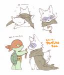 alopex arctic_fox canine chibi cloak cute fox japanese_text mammal raphael_(tmnt) reptile sbis scalie text turtle
Rating: Safe
Score: 6
User: Zedee
Date: April 16, 2014