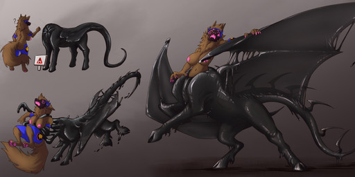 anthro anthro_to_taur armor big_breasts black_latex blue_armor breasts brown_body brown_fur colored_nails duo female forced forced_transformation fur goo_transformation hand_on_wing latex machine nails nipples pink_face pink_nails pink_nipples spread_wings taur_transformation tentacles transformation wings natebooze lua_(pacothegint) goo_creature protogen taur absurd_res hi_res