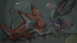 anthro duo female fur male romantic romantic_couple rarewhoroastbeast_(artist) disney zootopia judy_hopps nick_wilde canid canine fox lagomorph leporid mammal rabbit red_fox true_fox 16:9 2017 widescreen