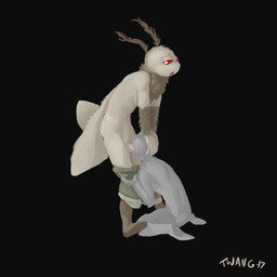 antennae_(anatomy) anthro belt black_background blush bottomwear bottomwear_down clothed clothing duo erection faceless_character faceless_male fellatio genitals half-closed_eyes hand_on_head kneeling male male/male male_penetrated male_penetrating male_penetrating_male narrowed_eyes nude open_mouth oral oral_penetration pants pants_around_ankles pants_down partially_clothed penetration penile penis pose sex simple_background standing sucking tongue tongue_out white_body white_penis white_skin wings twang anon rowan_(twang) arthropod human insect lepidopteran mammal moth 1:1 2017 digital_media_(artwork) hi_res signature