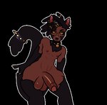 accessory balls bell bell_collar black_body black_fur black_hair black_sclera brown_body brown_skin collar dancing dreadlocks erection eyewear facial_piercing femboy foreskin fur genitals glasses gold_hair_ring hair hair_accessory hair_ring half-closed_eyes humanoid_genitalia humanoid_penis labret_piercing lip_piercing male narrowed_eyes nose_piercing nose_ring nude penis piercing ring_piercing solo spiked_tailband studded_collar studs thick_thighs vertical_labret_piercing wide_hips nekosay oz_(ozthegoblin) animal_humanoid cat_humanoid felid felid_humanoid feline feline_humanoid humanoid mammal mammal_humanoid 2d_animation animated low_res motion_tweening short_playtime nonbinary_(lore)