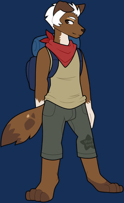 anthro backpack bottomwear clothing hunting kerchief male neckerchief neckwear pants shirt solo topwear shortbred canid canine canis domestic_dog hunting_dog jack_russell_terrier mammal terrier alpha_channel