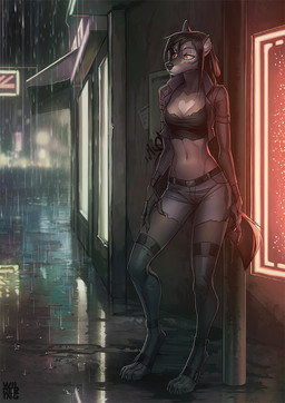 amber_eyes black_hair canine city clothing female gloves hair mammal neon_lights night notched_ear raining scar shorts solo wildering wolf wyla_(character)
Rating: Safe
Score: 43
User: AlphaBitch
Date: February 23, 2015 amber_eyes black_hair canine city clothing female gloves hair mammal neon_lights night notched_ear raining scar shorts solo wildering wolf wyla_(character)
Rating: Safe
Score: 43
User: AlphaBitch
Date: February 23, 2015