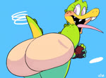 anthro bottomwear butt cartoon_physics clothed clothing female shaking_butt shorts solo tongue tongue_out toony topless twerking vimhomeless sydney_swamp_(vimhomeless) crocodilian reptile scalie 2d_animation animated frame_by_frame no_sound short_playtime webm