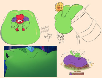 ambiguous_gender belly big_belly black_eyes blue_head brown_face cannon chubby_cheeks dirt dot_eyes double_chin eyelashes fat_arms female flower green_body green_skin group huge_belly hyper hyper_belly immobile larger_female leaf light looking_at_another looking_at_viewer morbidly_obese morbidly_obese_ambiguous morbidly_obese_female mouth_closed noseless obese obese_ambiguous obese_female open_mouth overweight overweight_ambiguous overweight_female plant purple_body purple_skin ranged_weapon red_head_(anatomy) rose_(flower) simple_background simple_eyes size_difference smaller_ambiguous tan_background text thin_eyebrows thorns weapon worried_look octoguy electronic_arts garden_warfare plants_vs._zombies popcap_games rose_(pvz) cactus_(pvz) chomper_(pvz) elemental_creature flora_fauna flower_creature peashooter_(pvz) rose_creature snow_pea_(pvz) sunflower_(pvz) 2022 absurd_res colored digital_drawing_(artwork) digital_media_(artwork) english_text hi_res lighting multiple_images shaded