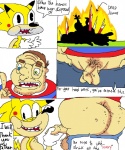 balls blue_eyes butt dialogue duo flaccid foreskin fur genitals genocide green_eyes heterochromia homophobia male male/male nightmare_fuel obese overweight overweight_human overweight_male penis text yellow_body yellow_fur spazkid nintendo pokemon sega sonic_the_hedgehog_(series) sonichu_(series) chris_chan fan_character sonichu_(character) eulipotyphlan generation_1_pokemon hedgehog human hybrid mammal pikachu pokemon_(species) english_text