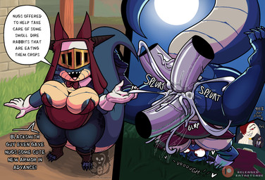 anthro anthro_penetrated areola armor big_breasts blue_body blush bodily_fluids breasts butt clothed clothing cum cum_inside dialogue double_penetration female female_penetrated fucked_silly genital_fluids genitals group headgear heart_eyes heart_symbol helmet horn leaking_cum looking_at_viewer looking_pleasured male male/female male_penetrating male_penetrating_female nipples non-mammal_breasts non-mammal_nipples onomatopoeia orgasm penetration penile penile_penetration penis sex smile sound_effects tail teeth text tongue triple_penetration vowelless vowelless_sound_effect sevsartcave nugs_(batartcave) viessa_dread_(batartcave) kobold mammal scalie english_text hi_res