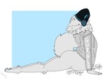 abdominal_bulge ambiguous_gender anal anal_vore anthro anus belly big_belly big_butt bodily_noises bottomless bulge butt clothed clothing curled_tail curvy_figure different_sound_effects duo fluffy fluffy_tail full_tour fully_inside fur gurgle_(sound_effect) hoodie hoodie_only lying machine on_front onomatopoeia oral_vore organs rumbling_stomach safe_vore simple_background size_difference smile soft_vore sound_effects stretching tail text tight_belly topwear topwear_only tuft vore yoga superplus buddy_(gurglegluts) protogen absurd_res digital_media_(artwork) english_text hi_res