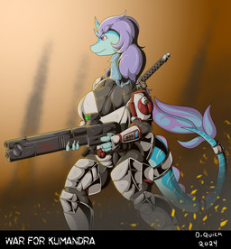 anthro blue_body blue_horn clothed clothed_anthro clothed_female clothing cosplay crossover_cosplay female fur gun hair holding_gun holding_object holding_ranged_weapon holding_rifle holding_weapon horn katana looking_forward melee_weapon military_clothing military_uniform purple_eyes purple_hair ranged_weapon rifle serious_face solo sword sword_on_back uniform weapon weapon_on_back yin_yang dusty_slug disney mythology raya_and_the_last_dragon warhammer_(franchise) warhammer_40000 sisu_(ratld) aquatic aquatic_dragon dragon eastern_dragon furred_dragon furred_scalie mythological_creature mythological_scalie scalie crossover
