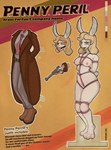 anthro ball_gag bdsm bondage bound breasts female gag gun handgun magazine paperdoll pistol ranged_weapon solo text weapon forfun2 penny_peril lagomorph leporid mammal rabbit english_text hi_res model_sheet