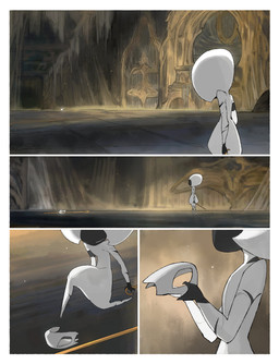 biped black_body clothing detailed_background empty_eyes female female_humanoid holding_mask holding_melee_weapon holding_object holding_sword holding_weapon mask melee_weapon mouthless not_furry solo sword torn_clothing weapon white_body white_eyes darkdog hollow_knight:_silksong hollow_knight_(franchise) team_cherry lace_(hollow_knight:_silksong) phantom_(hollow_knight:_silksong) humanoid 2025 absurd_res comic digital_drawing_(artwork) digital_media_(artwork) hi_res