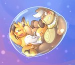 ambiguous_gender anthro blush claustrophobia duo feet food foot_fetish foot_in_face handles_on_back handles_on_thighs implied_transformation inflatable lock_bulge lock_symbol lying null_bulge null_bulge_frottage on_back pastry pawpads gralicbutter nintendo pokemon toychu_(character) animate_inanimate buizel generation_1_pokemon generation_4_pokemon living_inflatable living_pool_toy pokemon_(species) raichu hi_res