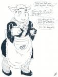 anthro apron brainwashing clothed clothing container cup dialogue female hypnosis kettle maid_uniform mind_control open_mouth simple_background smile solo speech_bubble tea_cup text uniform stormdragonblue kiaku domestic_pig mammal suid suina sus_(pig) 2019 english_text hi_res traditional_media_(artwork)