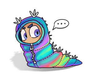 ambiguous_gender blue_eyes clothing costume feral limbless noseless shadow simple_background solo speech_bubble white_background zipper unknown_artist worms_(series) worm worm_(worms) digital_drawing_(artwork) digital_media_(artwork) full-length_portrait low_res portrait source_request
