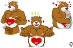 anthro balls belly belly_markings biceps blush duo emanata erection faceless_character faceless_male fur genitals glans head_on_chest heart_(marking) heart_on_body heart_reaction heart_symbol hearts_around_body hearts_around_head hug hug_invitation hug_request humanoid_genitalia humanoid_penis layered_heart layered_heart_marking love male male/male markings muscular muscular_anthro muscular_male nipples nude outstretched_arms pecs penis pink_glans pubes requesting slightly_chubby speech_bubble makidotsukashi care_bears tenderheart_bear bear human mammal ursine 3:2 hi_res pictographics