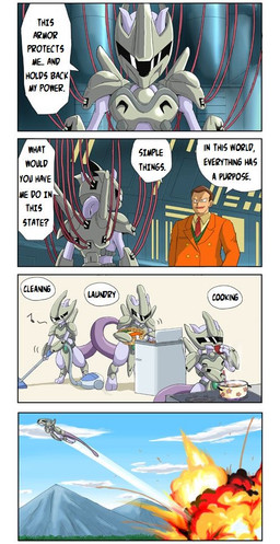 anthro armor clothed clothing cooking dialogue duo flying male speech_bubble text pokemoa third-party_edit nintendo pokemon team_rocket giovanni_(pokemon) generation_1_pokemon human legendary_pokemon mammal mewtwo pokemon_(species) better_version_at_source comic english_text hard_translated translated translation_edit