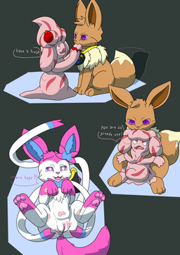 ambiguous_gender digestion duo female feral food_in_mouth genitals jewelry necklace purple_eyes slurping speech_bubble spread_legs spreading tail tail_motion tailwag transformation vore vulva lewdkitten069 nintendo pokemon alcremie eevee eeveelution generation_1_pokemon generation_6_pokemon generation_8_pokemon goo_creature pokemon_(species) strawberry_sweet_alcremie sylveon absurd_res hi_res