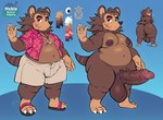 3_toes 5_fingers anthro balls barazoku belly big_butt big_nipples black_eyebrows black_nose blue_background bottomwear brown_body brown_eyes brown_fur brown_hair brown_nipples butt cargo_shorts circumcised claws clothed clothed_anthro clothed_male clothing collar erection eyebrows facial_scar feet fingers footwear fur genitals hair half-closed_eyes humanoid_genitalia humanoid_penis male mouth_closed narrowed_eyes nipples nude_anthro nude_male overweight overweight_anthro overweight_male pattern_clothing pattern_shirt pattern_topwear penis red_clothing red_shirt red_topwear scar shirt shoes shorts simple_background slightly_chubby slightly_chubby_anthro slightly_chubby_male slippers solo standing tail tan_bottomwear tan_clothing tan_shorts text thick_eyebrows thick_thighs toes topwear vein veiny_penis white_claws x_scar amarooki animal_crossing nintendo fan_character noble_(amarooki) eulipotyphlan hedgehog mammal 2025 e621_post_recursion english_description english_text hi_res model_sheet
