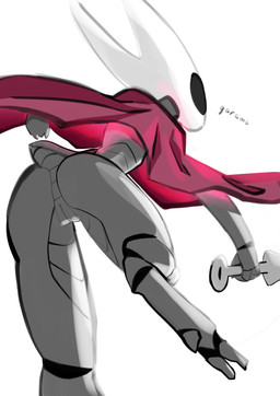 alternate_form anthro anus arthropod_abdomen arthropod_abdomen_anus butt cape cape_only clothing exoskeleton female genitals holding_object holding_weapon mostly_nude nail_(weapon) raised_leg simple_background solo vulva weapon white_background mmll001a hollow_knight:_silksong hollow_knight_(franchise) team_cherry hornet_(hollow_knight) arthropod absurd_res hi_res