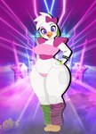 anthro beak bow_(feature) bracelet breasts clothed clothing feet female hand_on_hip jewelry open_beak open_mouth orange_feet pink_bow solo spiked_bracelet spikes thick_thighs wide_hips cogsfixmore five_nights_at_freddy's five_nights_at_freddy's:_security_breach scottgames steel_wool_studios glamrock_chica avian bird chicken galliform gallus_(genus) phasianid 2022 absurd_res hi_res