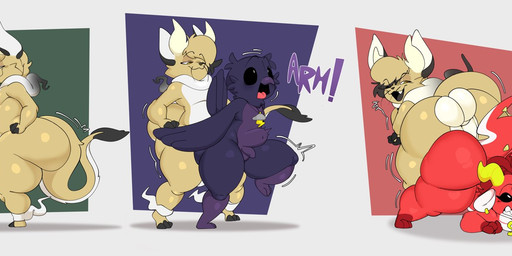 2_horns abdominal_bulge against_surface anal anal_penetration anthro arm_pull ass_up balls beak bent_over big_balls big_butt big_penis black_ears black_hair black_nose black_tail brown_body brown_fur brown_hair brown_tail buckteeth bumper_cars_position butt exclamation_point feather_hair feathers from_behind_position fur genitals grey_body grey_ears grey_fur grey_hair group hair hand_on_hip hand_on_own_hip horn jewelry looking_at_another looking_pleasured male male/male male_penetrated male_penetrating male_penetrating_male multicolored_body multicolored_feathers multicolored_fur multicolored_hair multicolored_scales necklace one_eye_half-closed penetration penile penile_penetration penis penis_in_ass pink_nose pink_tail prison_guard_position pseudo_hair purple_beak purple_body purple_feather_hair purple_feathers purple_hair purple_tail purple_tail_feathers rat_tail red_body red_ears red_hair red_scales red_tail reverse_doggystyle scales sex shortstack shortstack_male side_view small_balls small_penis standing standing_doggystyle standing_sex tail tail_feathers tan_body tan_fur tan_horn tan_tail teeth thick_thighs tongue two_tone_body two_tone_feathers two_tone_hair two_tone_tail white_body white_eyes white_scales white_tail yellow_eyes yellow_horn forbobs2 mr_smilingdevil mob_entertainment mythology nightmare_critters poppy_playtime dragonfennec poe_(poppy_playtime) simon_smoke_(poppy_playtime) touille_(poppy_playtime) avian bird canid canine corvid corvus_(genus) crow dragon fennec_fox fox hybrid mammal murid murine mythological_creature mythological_scalie oscine passerine rat rodent scalie true_fox 2026 digital_media_(artwork) hi_res nonbinary_(lore)