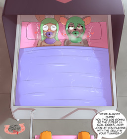 anthro bib biped black_nose bodily_fluids brown_body brown_fur crying dialogue duo eyes_closed eyewear female first_person_view flat_chested fur gag glasses green_eyes green_hair grey_body grey_fur hair heart_symbol kidnapping latex lying nipples nude on_back pacifier pacifier_gag pink_nose public round_glasses short_hair speech_bubble stroller sweat tears text tremble_spikes wearing_glasses young young_anthro young_female thepsychodog lily_(psychodog) odria_(psychodog) lagomorph leporid mammal mouse murid murine rabbit rodent 2026 english_text hi_res story story_in_description