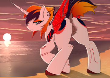 animal_genitalia animal_vulva anus clitoral_slit equine_genitalia equine_vulva female genitals horn mechanical_wings puffy_anus sea sky solo sunset vulva water wings skylarty hasbro my_little_pony mythology stella_ecliptor equid equine horse mammal mythological_creature mythological_equine winged_unicorn absurd_res hi_res